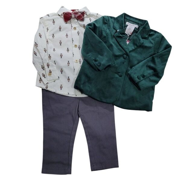 Tommy Bahama Other - Tommy Bahama Baby Boy Holiday Outfit 12 Months Nutcracker Christmas Blazer Pants